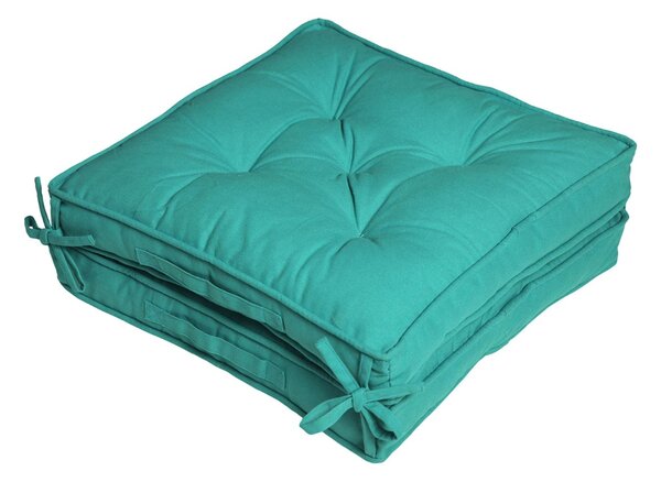 Teal Cotton Travel Back Support and Seat Pad Booster Cushion