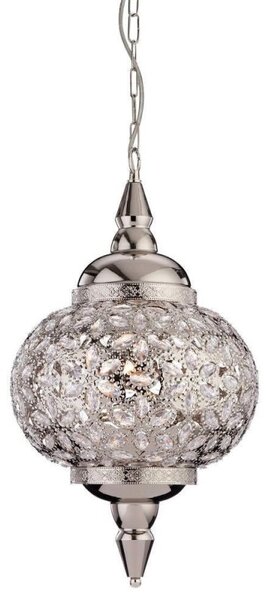 Firstlight 8648CH Taj One Light Ceiling Pendant Light In Chrome With Clear Acrylic Detail