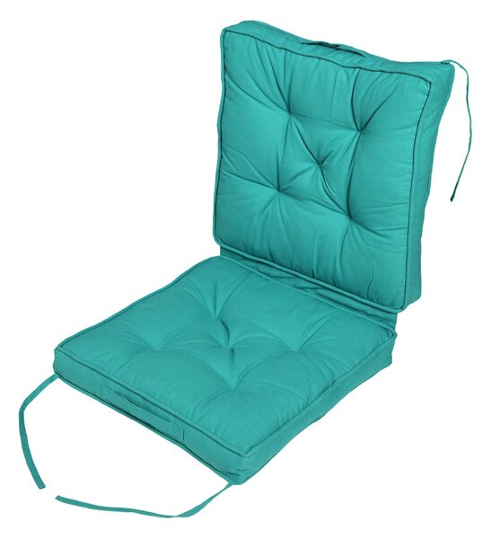 Teal Cotton Travel Back Support and Seat Pad Booster Cushion