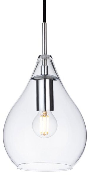 Firstlight 4877CH Omar One Light Ceiling Pendant Light In Chrome With Clear Glass
