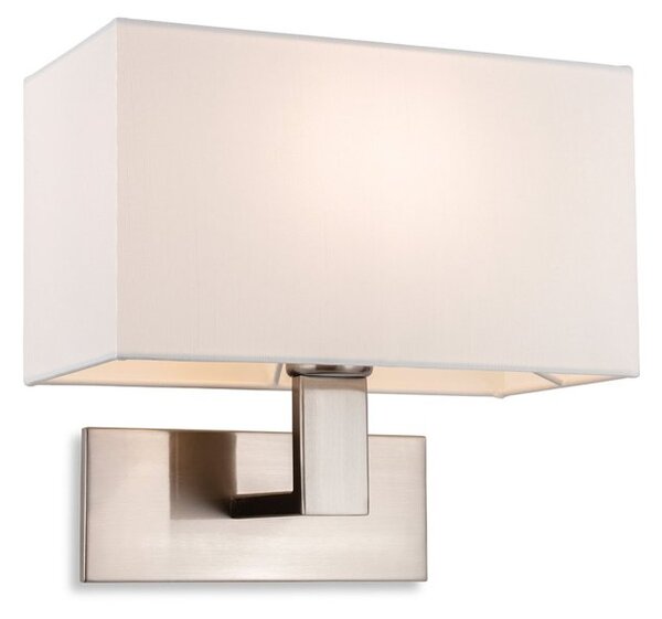 Firstlight 4939BS Raffles One Light Wall Light In Brushed Steel With Cream Shade