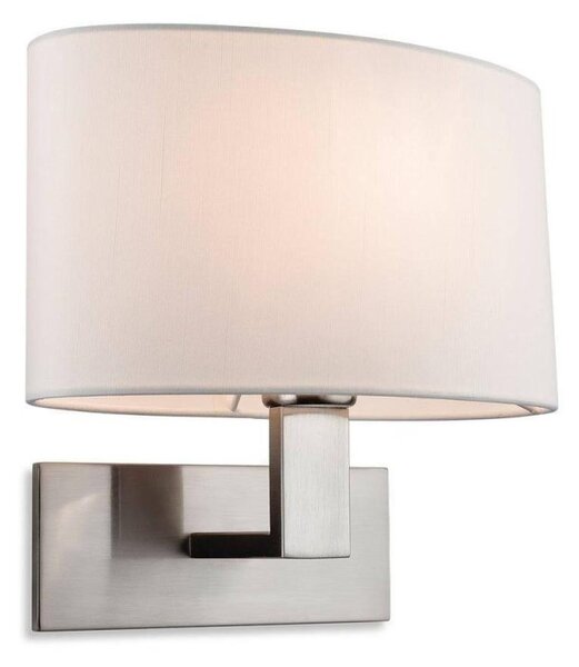 Firstlight 4937BS Webster One Light Wall Light In Brushed Steel With Cream Shade