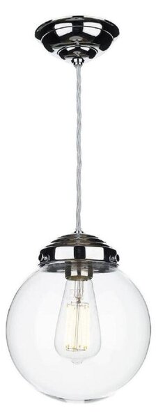 David Hunt Lighting FAI0150 Fairfax 1 Light Ceiling Pendant In Polished Chrome With Clear Glass Shade