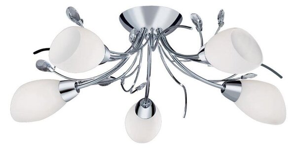 Searchlight 1765-5CC Gardenia Chrome Flush 5 Light Ceiling Light