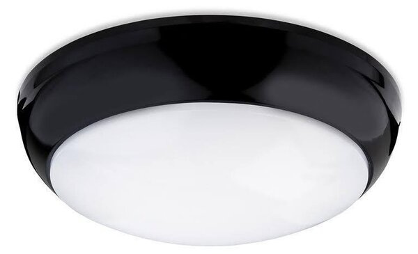 Firstlight 4912BK Regis LED Flush Ceiling Light In Black With Polycarbonate Opal Diffuser