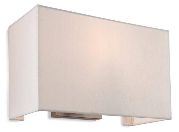 Firstlight 4941BS Fargo One Light Wall Light In Brushed Steel With Cream Shade