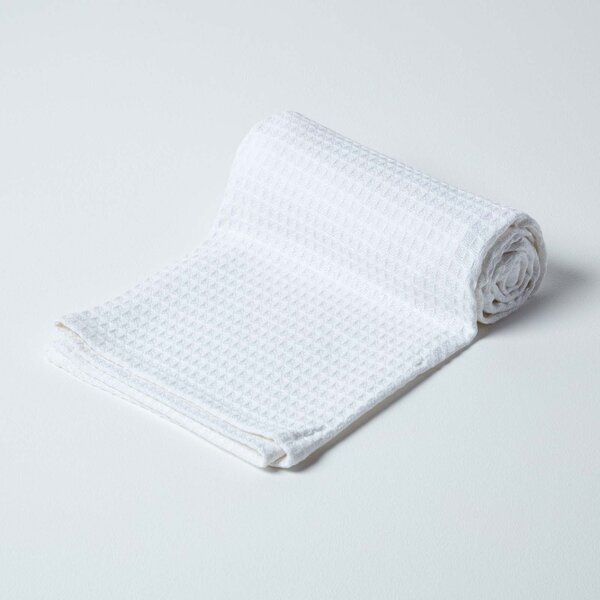 Homescapes Organic Cotton Waffle Baby Blanket White, 90 x 112 cm