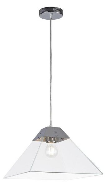 Ewen 1 Light Large Ceiling Pendant In Polished Chrome - Length: 300mm