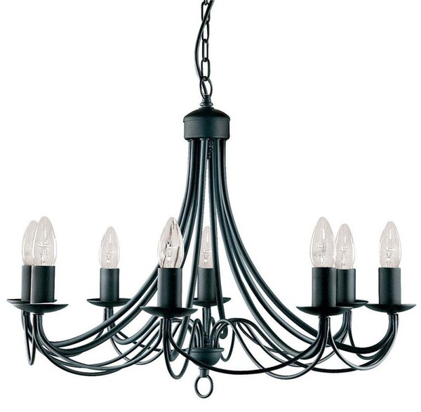 Searchlight 6348-8BK Maypole 8 Light Black Ceiling Pendant