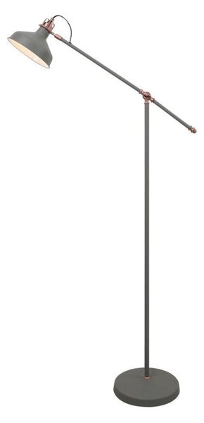 Ryde1 Light Adjustable Floor Light In Sand Grey, Copper And White