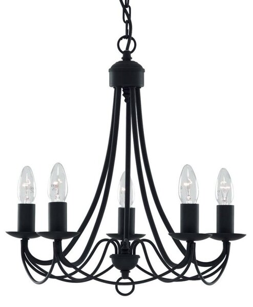 Searchlight 6345-5BK Maypole 5 Light Black Ceiling Pendant