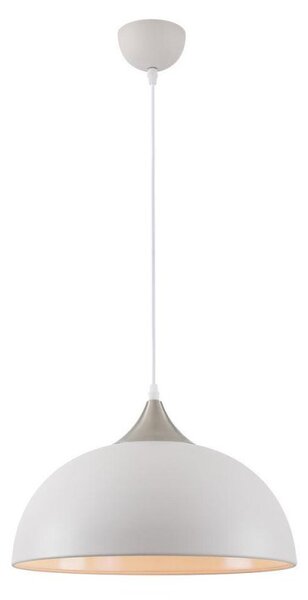 Tetbury 1 Light Ceiling Pendant In Sand White, Satin Nickel And White