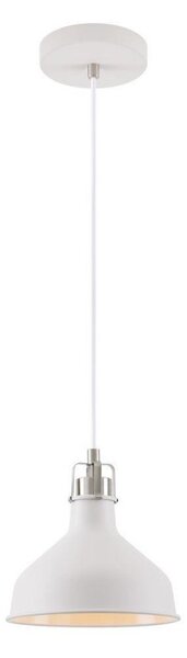 Ryde 1 Light Small Ceiling Pendant In Sand White, Satin Nickel And White - Dia: 190mm