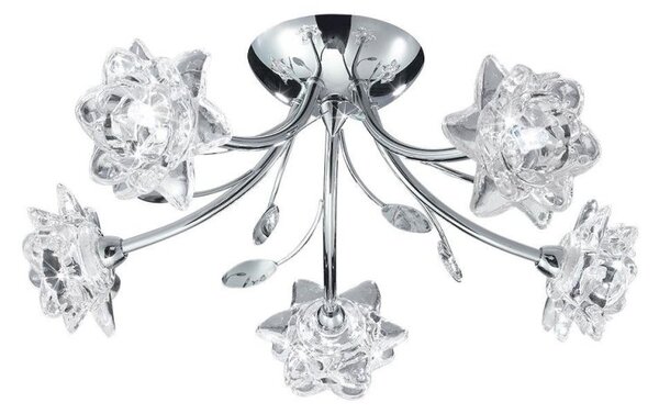 Searchlight 9285-5CC Bellis 5 Way Chrome And Glass Ceiling Light