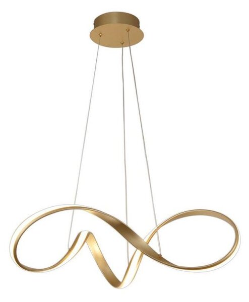 Ashton Medium LED Ceiling Pendant In Sand Gold And Opal White - Length: 760mm