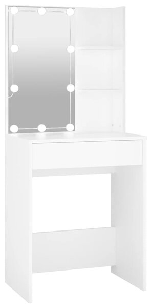 Dressing Table with LED White 60x40x140 cm