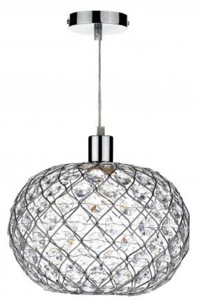 JUA6550 Juanita Small Easy Fit Ceiling Pendant With Chrome Finish - Dia: 280mm