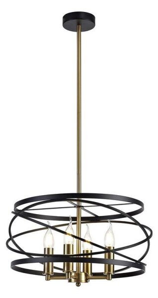 Orbit 4 Light Ceiling Pendant In Black And Satin Gold