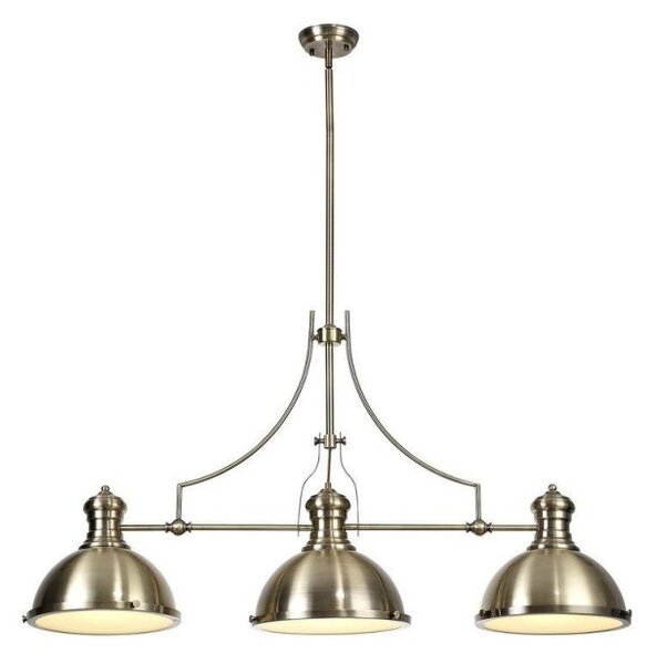 Albany 3 Light Ceiling Pendant In Antique Brass
