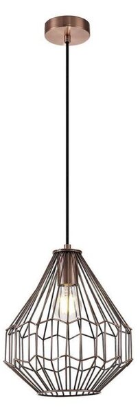 Alum 1 Light Small Ceiling Pendant In Antique Copper - Dia: 260mm