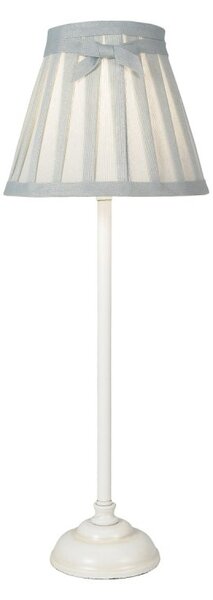 GRA422 Grace Table Lamp With Antique White Base And Grey Linen Shade