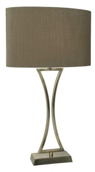 OPO4175 Oporto Table Lamp With Antique Brass Finish And Brown Oval Shade