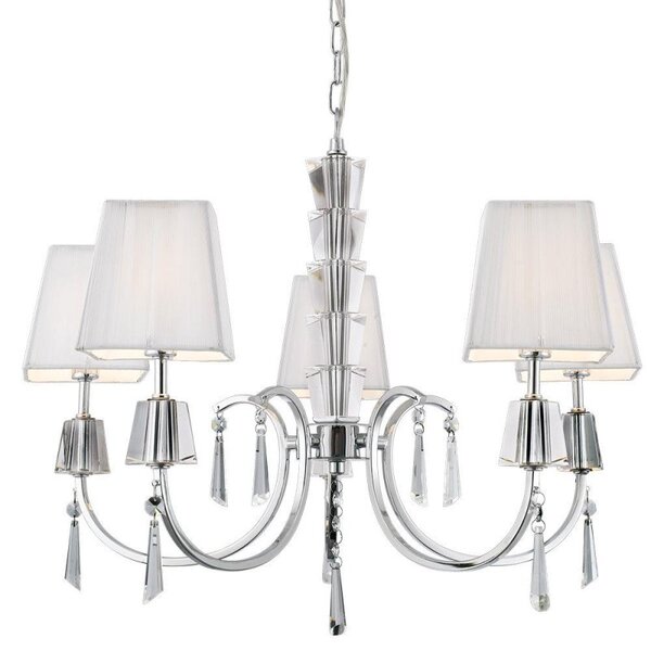 Searchlight 6885-5CC Portico Chrome 5 Light Ceiling Pendant Light