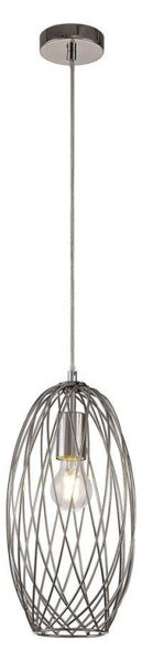 Eclipse 1 Light Curved Cylinder Pendant In Polished Nickel
