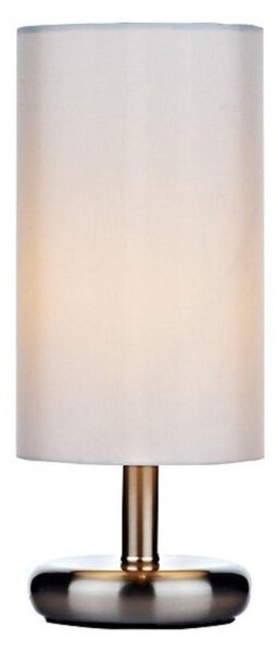 TIC4133 Tico Touch Table Lamp In Satin Chrome With Cream Shade