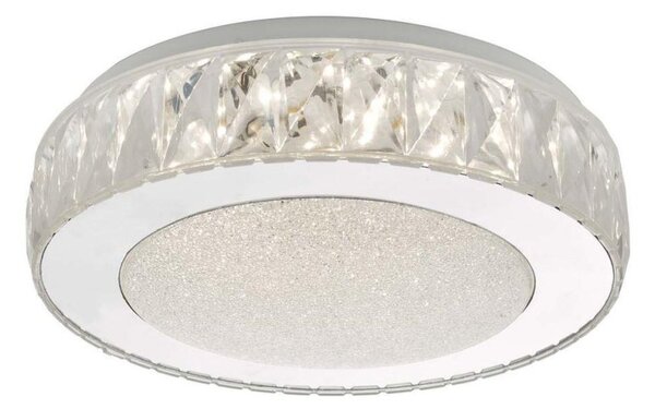 Dar AKE5208 Akelia Small Flush Ceiling Light In Stainless Steel - Dia: 280mm