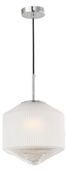 Dar NIS0108 Nisha 1 Light Ceiling Pendant In Polished Chrome And Frosted GlassGold