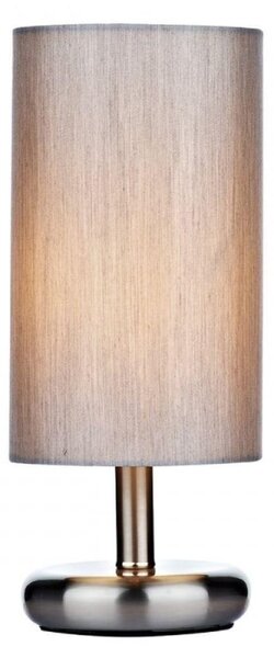 TIC4139 Tico Touch Table Lamp In Satin Chrome With Grey Shade