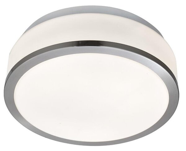 Searchlight 7039-28SS Bathroom Modern Silver Ceiling Light with Opal Glass