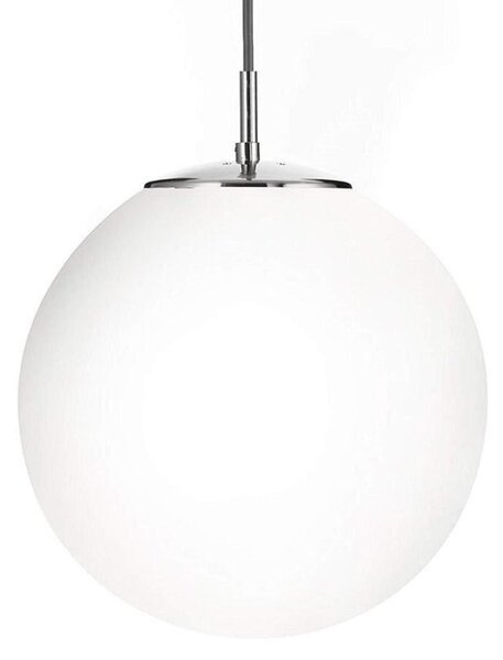 Modern White Opal Glass Globe Ball Pendant Ceiling Light Fitting - LED Compatible