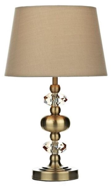 EDI4175 Edith Touch Table Lamp With Antique Brass Finish And Taupe Shade