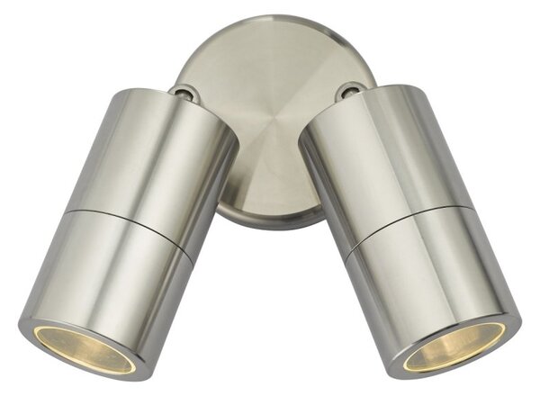 Dar ORT0968 Ortega 2 Light Outdoor Wall Light In Aluminium