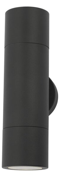 Dar ORT3222 Ortega 2 Light Outdoor Up And Down Wall Light In Black