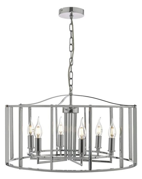Dar MYK0650 Myka 6 Light Ceiling Pendant In Polished Chrome