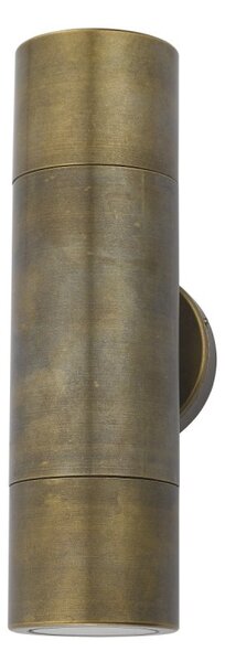 Dar ORT3275 Ortega 2 Light Outdoor Up And Down Wall Light In Brass