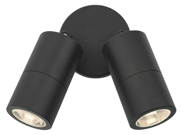 Dar ORT0922 Ortega 2 Light Outdoor Wall Light In Black