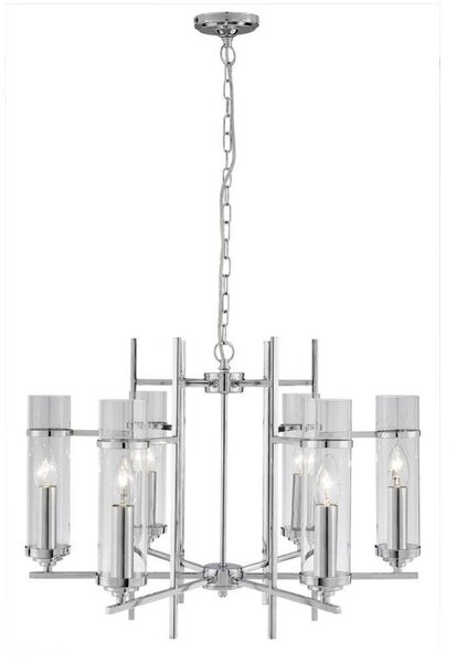 Searchlight 3096-6CC Milo 6 Light Chrome And Glass Pendant