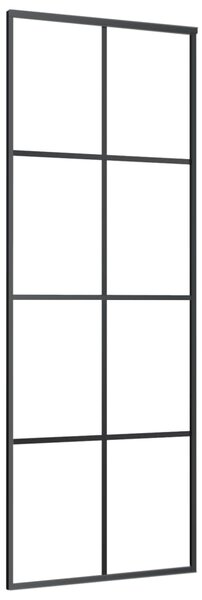 Sliding Door Black 76x205 cm ESG Glass and Aluminium