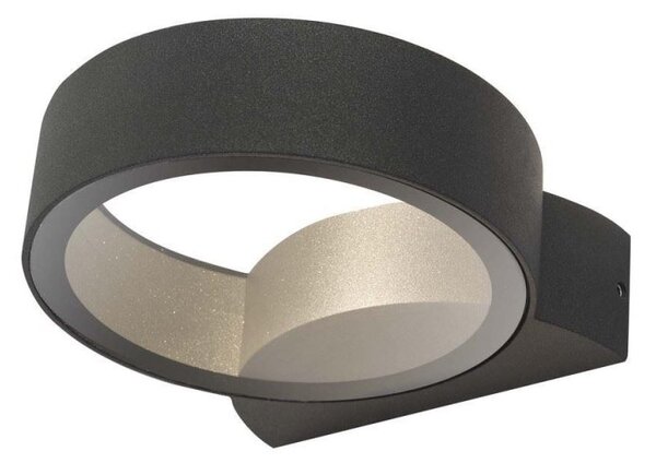 Dar REO3239 Reon Outdoor Round Wall Light In Grey With Clear Glass
