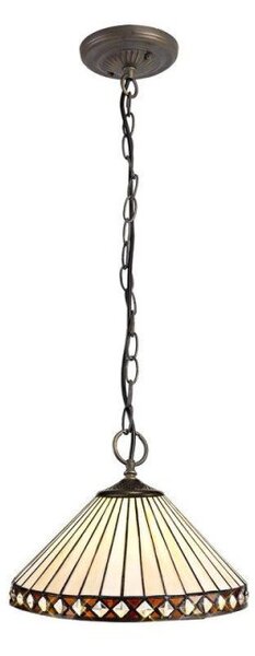 Cognac 3 Light Ceiling Pendant With 300mm Amber, Cream And Black Shade
