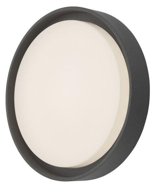 Dar RAL5039 Ralph Outdoor Ceiling/Wall Light In Grey And White - Dia: 250mm