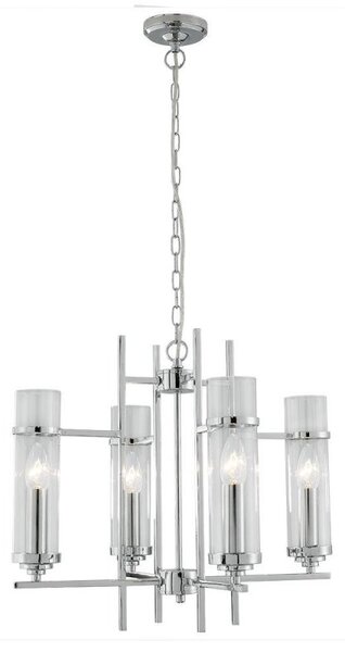 Searchlight 3094-4CC Milo 4 Light Chrome And Glass Pendant