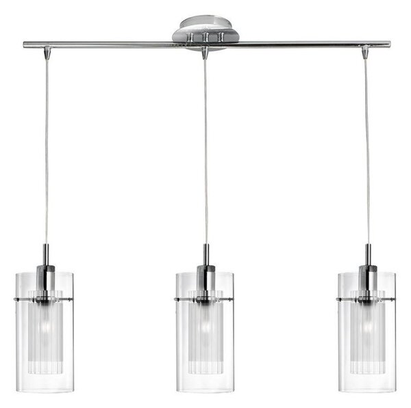 Searchlight 3303-3CC Duo 1 3 Light Pendant With Clear & Frosted Glass