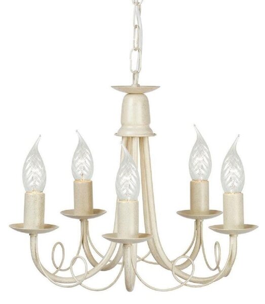 Elstead MN5 IV/GOLD 5 Light Ceiling Chandelier In Ivory/Gold - Fitting Only