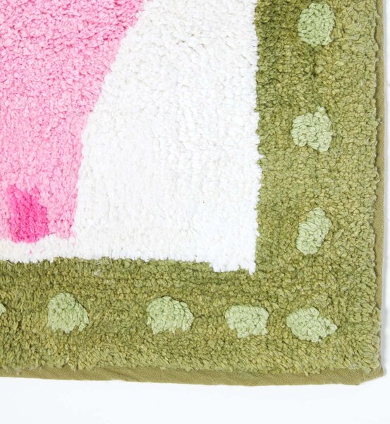 Homescapes Cotton Tufted Washable Pink Elephant Children Rug