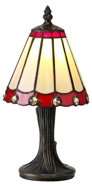 Shadow 1 Light Table Lamp With 300mm Cream, Red, Clear, Black And Gold Shade